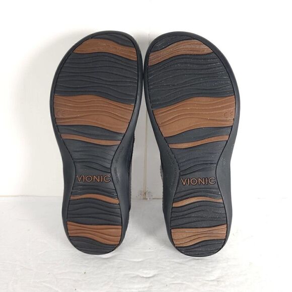 Vionic Women's Floriana US 6 Black Embellished Orthaheel Thong Sandals - Picture 11 of 13